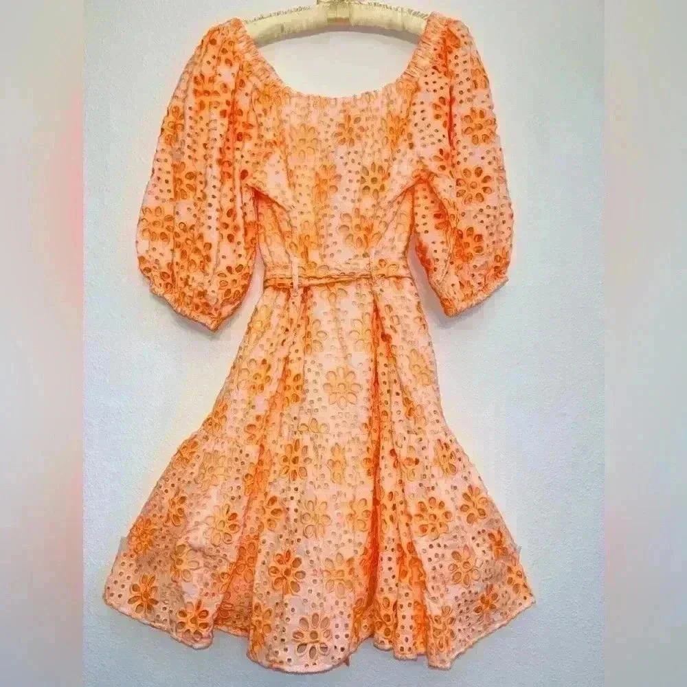 Lilly Pulitzer Kerrigan Dress in Cantaloupe Funflower Sz Medium - Picture 8 of 8